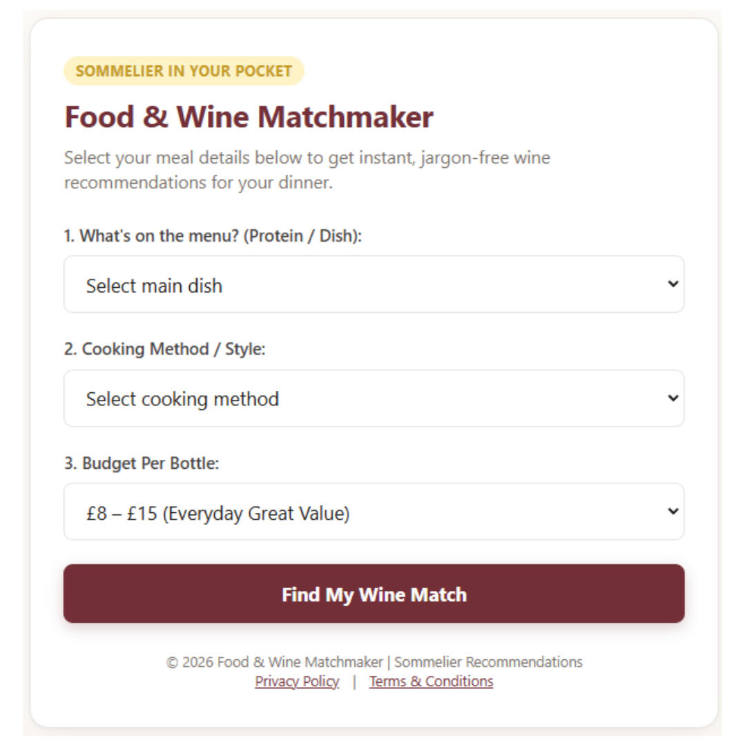 Food & Wine Matchmaker